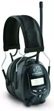 Built-in AM/FM Radio Muff with Digital Display, Black NRR 25dB Walkman Headset