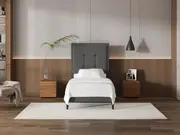 My Style Framed Headboard & Slimline Base - King Single / Gunmetal / Slimline Base
