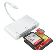 Card Reader 3 in 1 Lightning to CF/SD/Micro SD for iPhone iPad,3-Slot Apple Comp