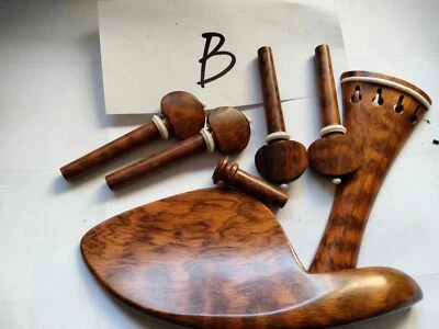1Set Quality Snake Wood Violin Parts 4/4 Tailpiece Chin Rest 4 Violin Peg Endpin
