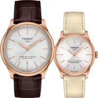 在飛比找momo購物網優惠-【TISSOT 天梭】杜魯爾系列動力80小時機械對錶 情侶手