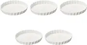 Set of 5, White Round 9 Pie Plate, 9.1 x 1.2 inches (23 x 3 cm) | Pie Plate, Ceramic, Setomonohonpo