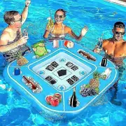 Floating Pool Game Table - Inflatable Waterproof Playing Cards Board for Adults Summer Pool Fun-JC 2PCS