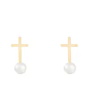Splendid Pearls 14K 5-5.5mm Pearl Drop Earrings