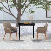 3 Piece Garden Dining Set with Cushions BrownvidaXL