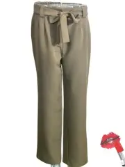 Melloday Pants Large Tan Brown Wide Leg Style #CEB228129-PV Office Wear