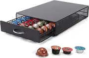 [SYSYLY] Coffee Pod Holder Storage Drawer Compatible For Starbucks Verismo,Nespresso Vertuo,CBTL,Caffitaly,Lavazza Blue,K-fee systems,40 Pod Capsule Holder,Office or Home Kitchen Counter Organizer