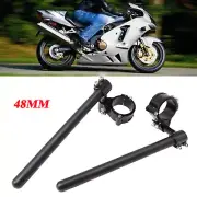 48MM Clip On 22mm Handlebar Handle Bar For Kawasaki Ninja ZX-10R Ninja 400 Z400