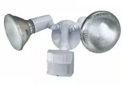 17000269 110-Degree 240 W Twin Head Hardwired Motion Sensor Security White