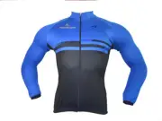 Merida Blue Bike Cycle Jersey Top Coolmax Men's Long Sleeve Cycling Jersey Shirt