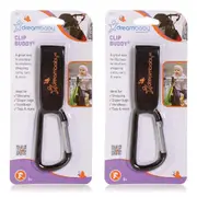 2PK Dreambaby Stollerbuddy Buddy Bag Carrier/Carabiner For Stroller/Pram Black