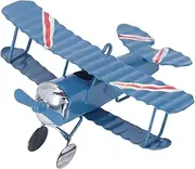 Respicefinem Retro Old Iron Art Blue Miniature Airplane Model Crafts Ideal for Home Desktop Decorations and Holiday Gifts