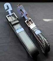 2 George Men's Belts~Brown Leather & Black Man Made Materials Size 42 & 44 NEW