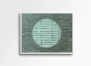 Textured Wabi Sabi Circle Art | 11x14 Sage Green Canvas | Minimalist Wall Decor