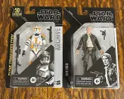 STAR WARS BLACK SERIES ARCHIVE CLONE COMMANDER CODY & EPISODE 7 HAN SOLO SEALED!