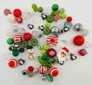 Christmas Bead Kit. Craft Supplies. Tassel Kit. Junk Journal Ephemera.