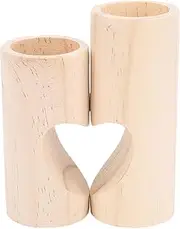 [GLOGLOW] 2Pcs Heart Shaped Tea Light Holders, Wood Candle Stand Set for Table Centerpiece Wedding Anniversary Home Decor Rustic Farmhouse Style with Finish