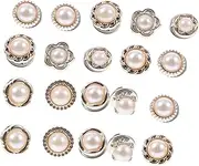 [DEARMAMY] 20pcs Hidden Buckle Clothes Pins Boutonniere Pins Cuff Links Clothing Pin Shirts Elegant Cuff Link Delicate Cuff Button Pearl Imitation Pearls