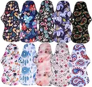 HOLIDYOYO 6Pcs Reusable Bamboo Charcoal Sanitary Pads Super Absorbent Washable Menstrual Pads Pads Random Color Bag for Comfortable Protection