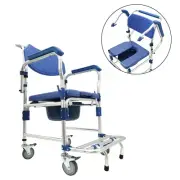 330LB Shower Commode Wheelchair Toilet Bathroom Shower Seat Bedside Chair