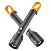 1000LM Super Bright LED Tactical Flashlights with COB Sidelight, 21700 Battery, USB Rechargeable Telescopic Zoom Best Sm