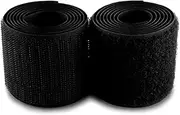 Hook and Loop Tape Black Sew-On Hook and Loop Fasteners Set Hook and Loop Tape for Sewing - 1 Yd. x 1.5"