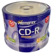 Memorex 50-Pack CD-R 52X 700MB/80Min Blank Discs For Data & Audio Storage New
