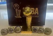 Steph Curry Golden State Warriors 6 X Championship Rings & metal Trophy in box,