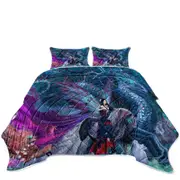 Cool Fantasy Digital Art Ride of the Yokai Coverlet