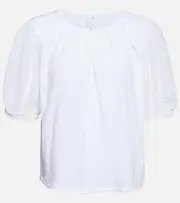 [Velvet] Velvet Mallory puff-sleeve cotton top AU 16 white