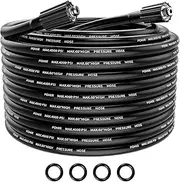 POHIR Pressure Washer Hose 50FT, Kink Resistant Power Washer Replacement Hose 1/4 Inch with M22 14MM Swivel, Lightweight Pressure Washer Extension Hose 4000 PSI