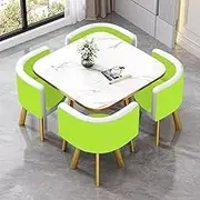 Modern Kitchen Dining Table Set for 4, Small Reception Conference Table for Dining Room, Kitchen, PU Leather Chair(10)