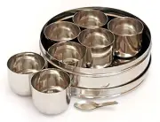 SHREESHANAIK Stainless Steel Masala Box,Stainless Steel Masala Dabba, Stainle...