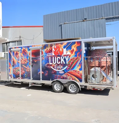Fenced Square Food Trailer Food Truck Coffee Beer Bar Shopping Cart