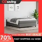 Box Spring Bed Queen Size Dark Grey Mattress Fabric 153x203 cm Comfort 4465