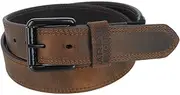 [ARIAT] Men's Work Stretch Leather Belt with Roller Buckle, 42, Brown, Brown, 42