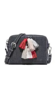 New Rebecca Minkoff Mini Sofia Denim Tassel Crossbody Bag