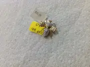 14k yellow and white gold bug( bombo bee) pin(fly) with diamond