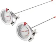 MAGICLULU 2Pcs Practical Stainless Steel Fryer Thermometer with Clip High Temp Oven Thermometer for Accurate Cooking Design for Meat Roasting and Deep Frying