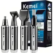 Rechargeable Nose & Ear Hair Trimmer Precision Grooming Black