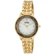 Bob Mackie Women's 34mm Faceted Bezel Encrusted MOP Dial Watch