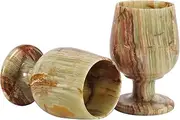 Radical Marble Wine Glasses 5'' Inches Green Onyx Handmade Drinking Glasses - Cocktail Glasses, Drinkware for Red and White Wine, Glass Set for Wine Gifts & Home Bar.
