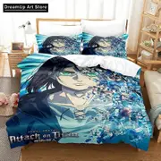 a3261 Bed Sheets ed Attack on Titan Bedding Set Cute Quilt Cover Bed Cover With Pillowcase Boys Adult Home3-Piece Bedding Set (1 Duvet Cover + 2 Pill
