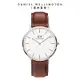 Daniel Wellington DW 手錶 Classic St Mawes 40mm棕色真皮皮革錶 DW00100021