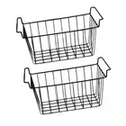 2Pcs Freezer Organizer Bin Wire Storage Basket for Kitchen Dormitory Shop