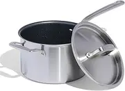Made In Cookware - ProCoat 4 Quart Non Stick Sauce Pan With Lid - Graphite - 5 Ply Stainless Clad Nonstick Saucepan - Professional Cookware - Crafted in Italy - Induction Compatible