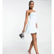 Asos minimal bandeau flippy mini dress. Futuristic Zenon Festival Spacesuit