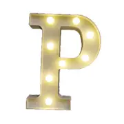 Catzon Decorative Led Light Up Number Letters White Plastic Marquee Number Lights Sign Party Wedding Decor Battery Operated (P)
