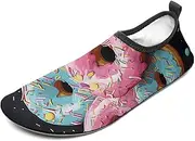 [BTCOWZRV] Water Shoes for Women Men Donut Water Sports Shoes Slip-on Breathable Lightweight Athletic Aqua Sock