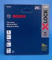 BOSCH FBX524 25-Pack 5 In. X-LOCK Coarse (24) Grit Abrasive Fiber Discs